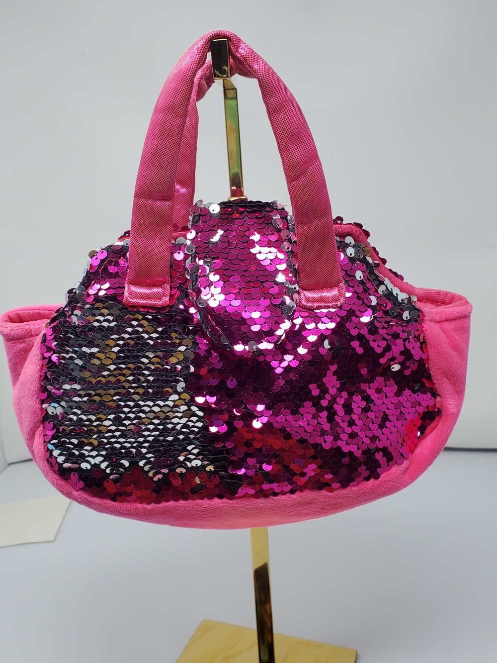 Pink Sequin Top-Handle Women’s Bag